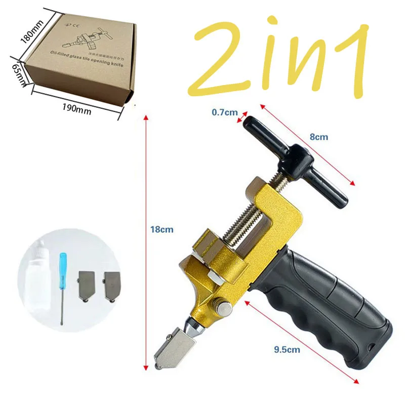 

2 in 1 Glass Ceramic Tile Cutter Opener Breaker Pliers Tile Wheel Diamond Roller Cutting Manual Diamond With Knife Hand Tools
