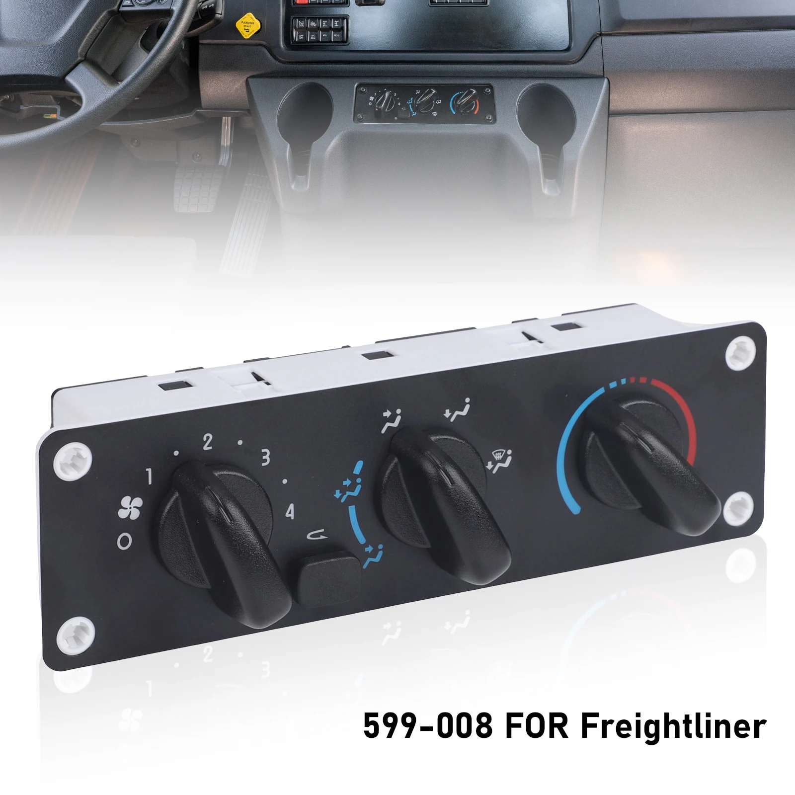 

599-008 A/C Heater Climate Control Panel Air Condition Module Switch 24 Pins For Freightliner M2 B2 108SD 114SD 2002-2023 2024