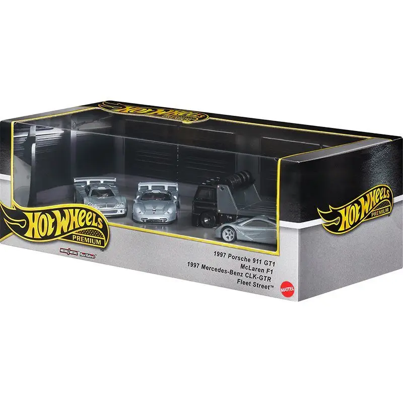 New 1/64 Hot Wheels Fleet Street Series 1997 Porsche 911 GT1 Mclaren F1 Benz CLK-GTR Model Collectible Toys Custom Birthday Gift view 2