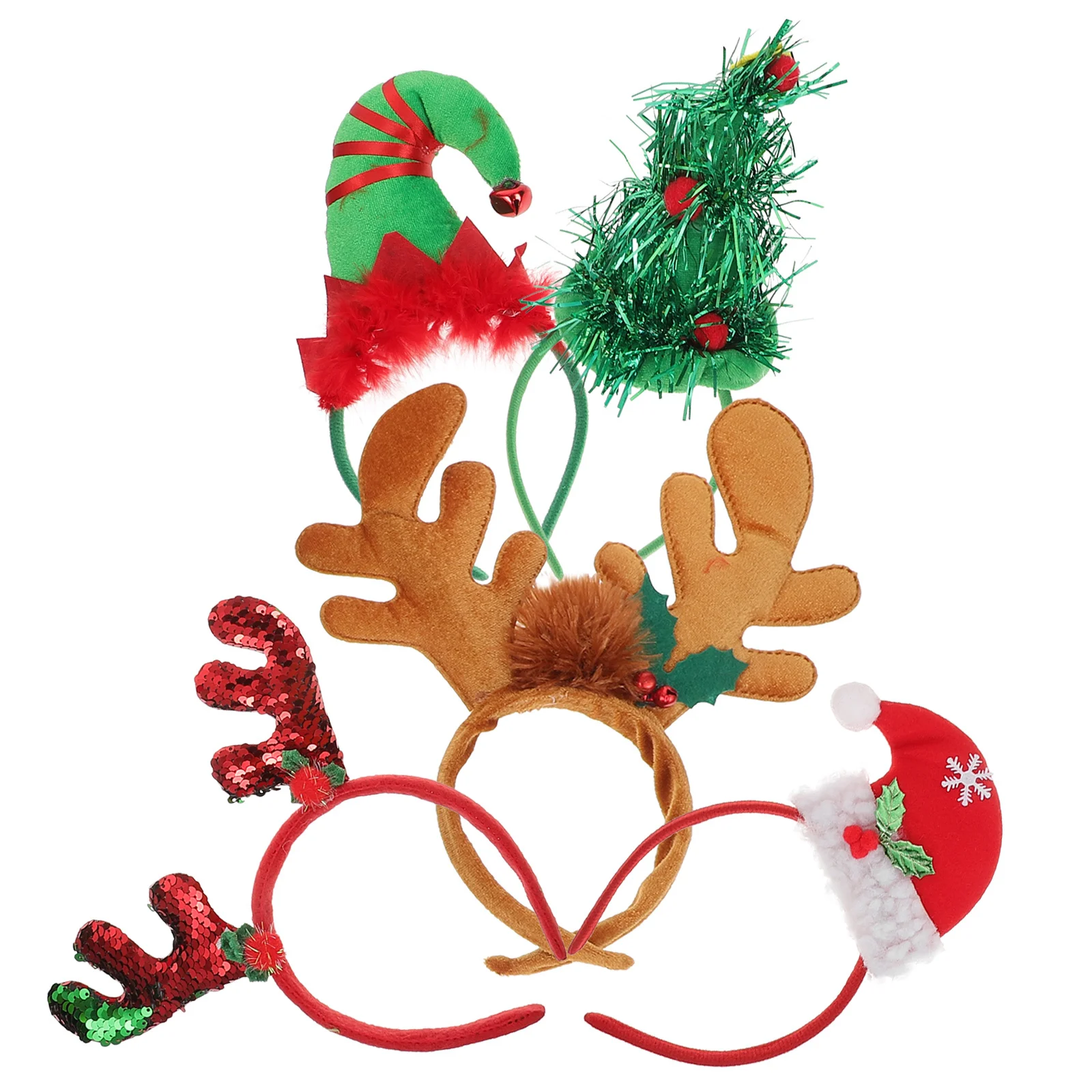 

5pcs Christmas Headband Xmas Hair Hoops Party Headdress Costume Accessory Holiday Decoration Lightweight Comfortable Design