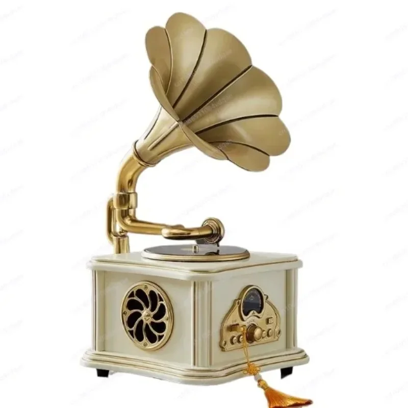 GOOD Factory Price Portable Version Gramophone Retro Style Subwoofer Speaker Bluetooth Phonograph Record Player