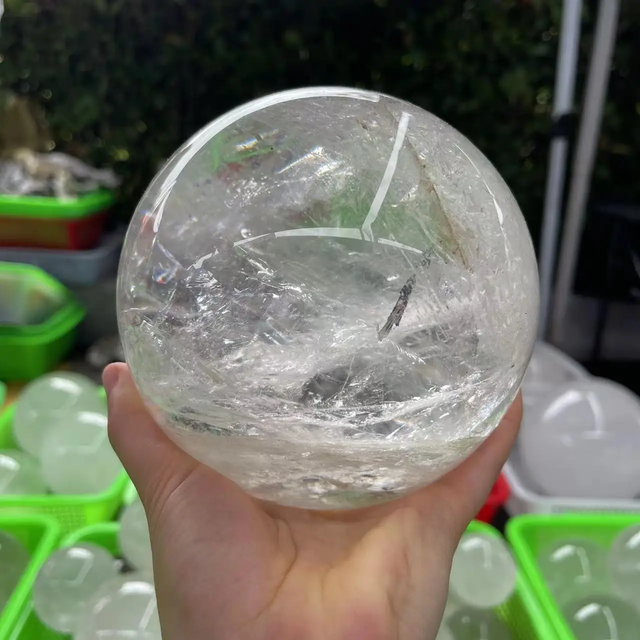 

Collection Natural Clear White Crystal Quartz Sphere Ball Specimen Collection Healing