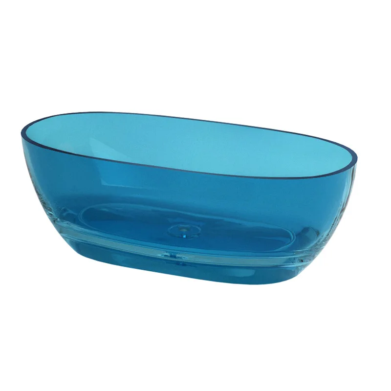 Овальная прозрачная смоляная ванна Небольшая квартира Домашний независимый отель B & B Ванна Кристаллическая текстура