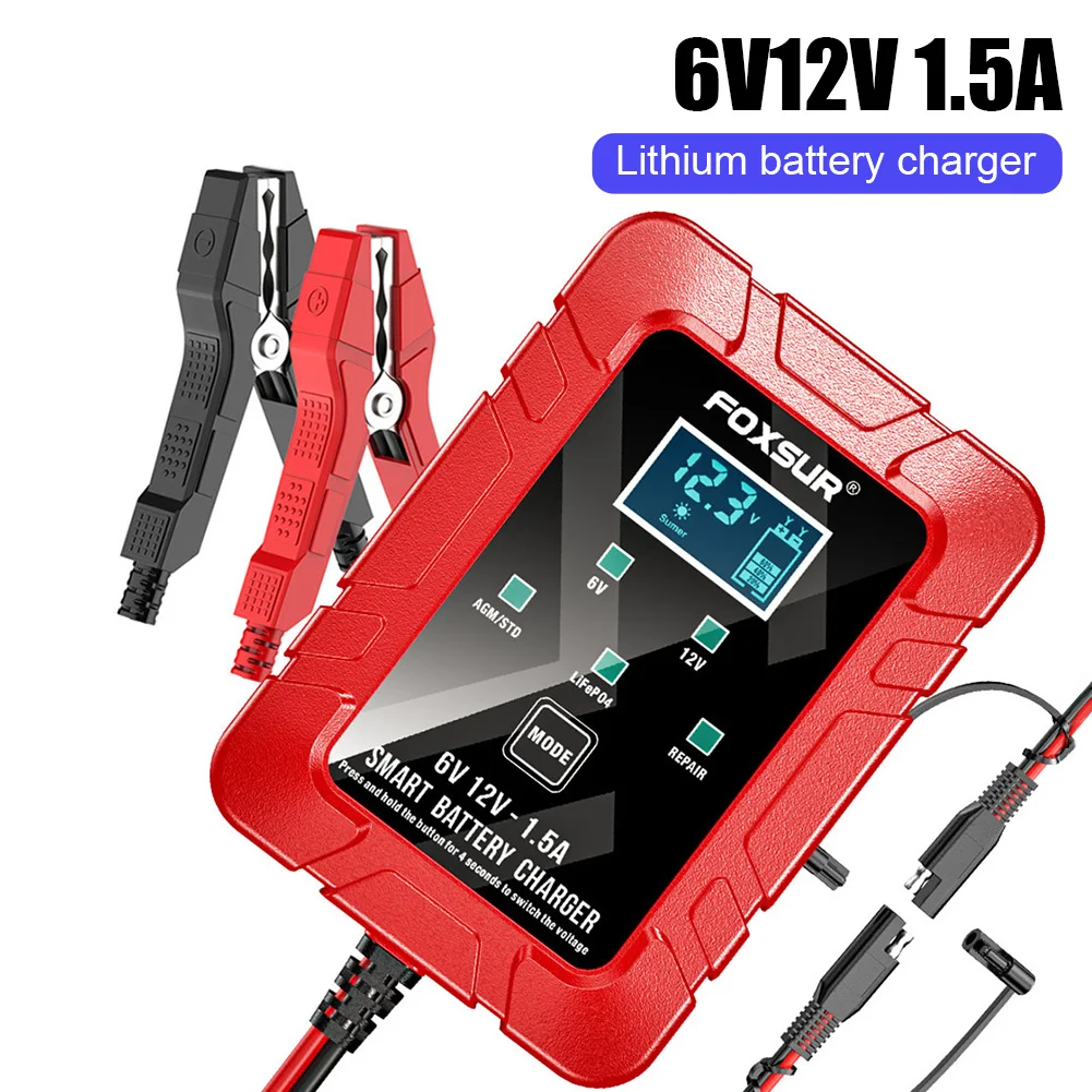 Car Battery Charger, 6V and 12V Smart Fully Automatic Battery Charger Maintainer, Trickle Charger, Battery Desulfator for Car