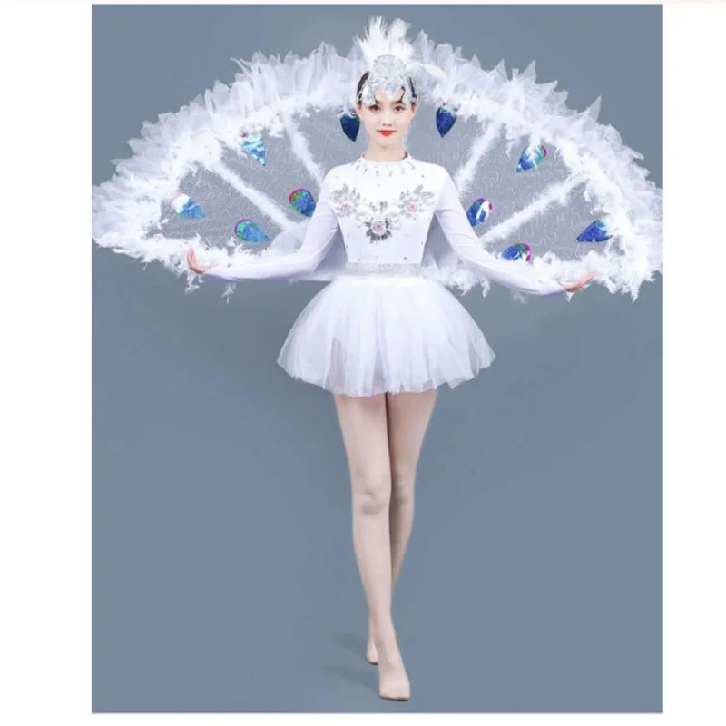 

Xiao He Elegant Children Dress Peacock Dance Opening Small Bailing Dai Dance Woman Retro Style Stage Costume Prom Dresses