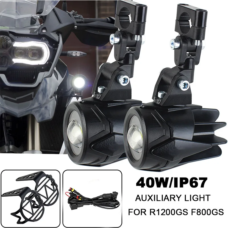 

Motorcycle Headlight Fog Lights Led Auxiliary Driving Light Spotlight Headlamp 40W for BMW R1200GS F800GS F700GS F650 K1600