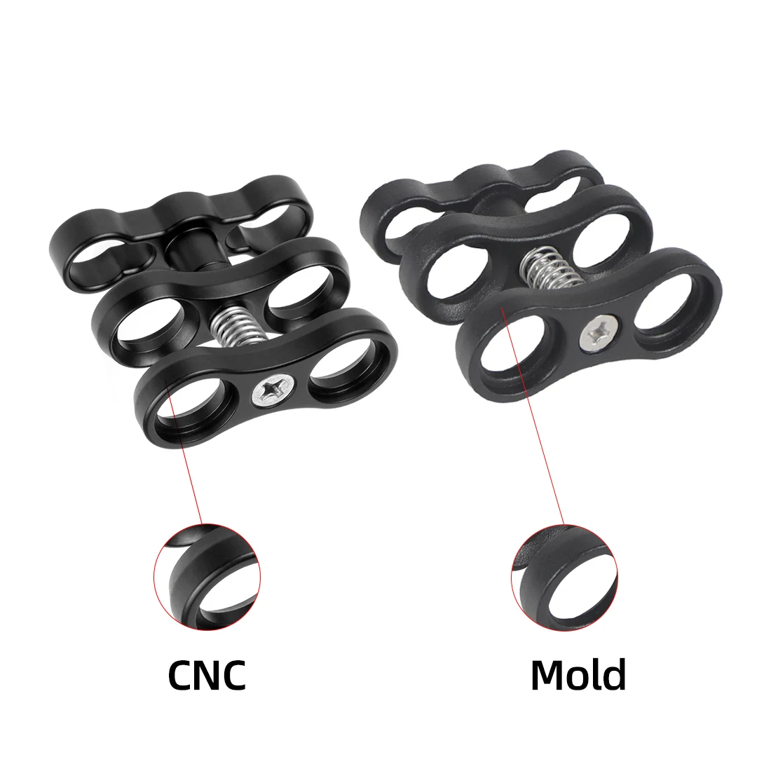 Aluminum CNC Butterfly Clip Diving Light Arm Ball Head Mount Adapter Bracket Holder for Gopro Action Camera Underwater Clamp