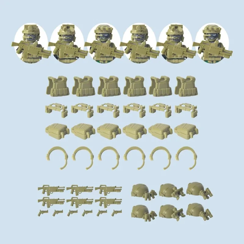 

Cross-border special police military dolls camouflage ghost special forces building block dolls children's toys for foreigntrade
