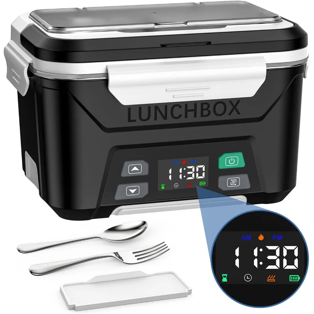 Hot Sale - Cordless Electric Lunch Box for Adults, Heated Lunch Box Battery Powered with Automatic Heating, 5.5 Cups