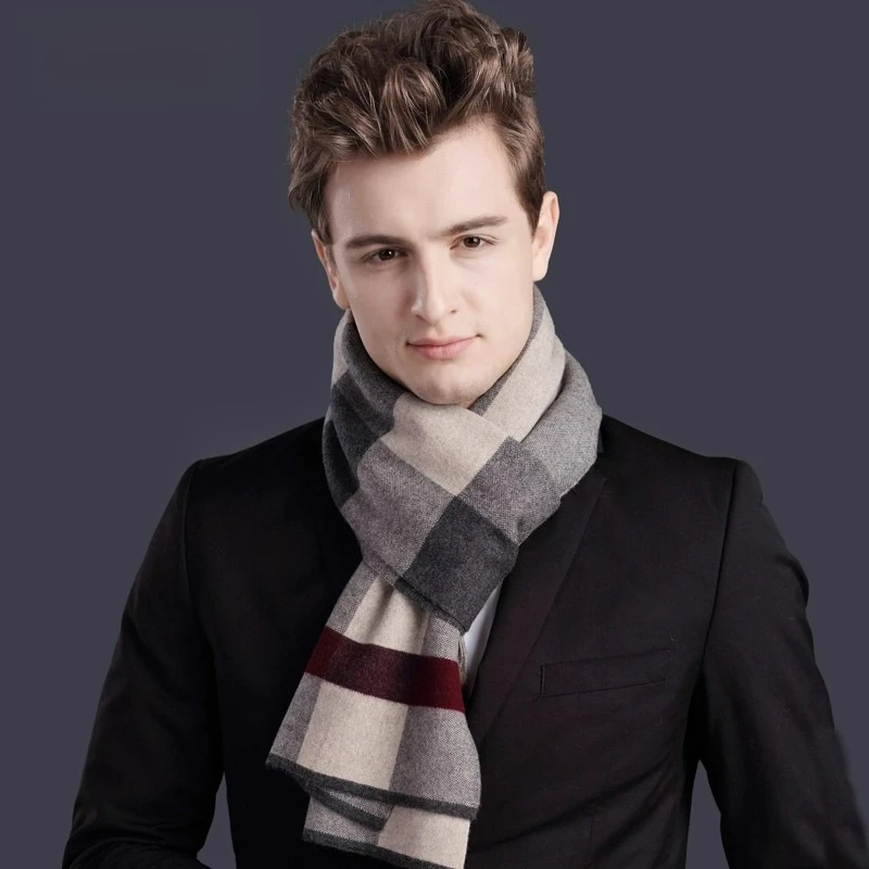 

Высокое качество 100% шерсть шарф мужской осень зима новый чистый шерсть толстый теплый деловой мужской глушитель плед термомужские шерстяные накидки