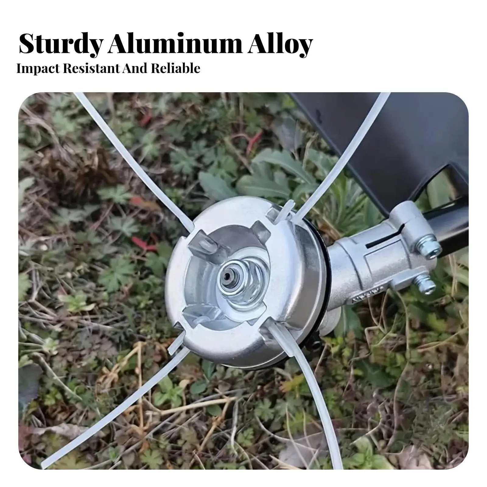 Aluminum Alloy Universal Trimmer Head for Gas Edger Straight Shaft Quick Line Change Lawn Care Tool