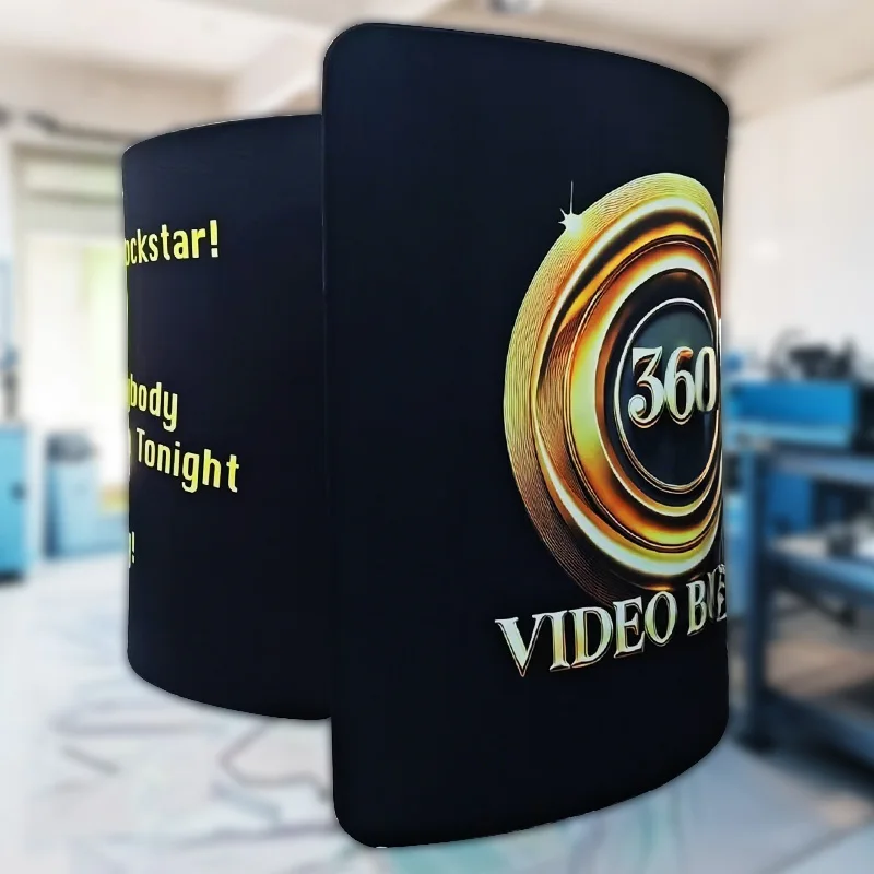 Portable Custom Design Party Equipment Changing LED Backdrop Aluminum Tension Fabric 360  Photo Booth Enclosure