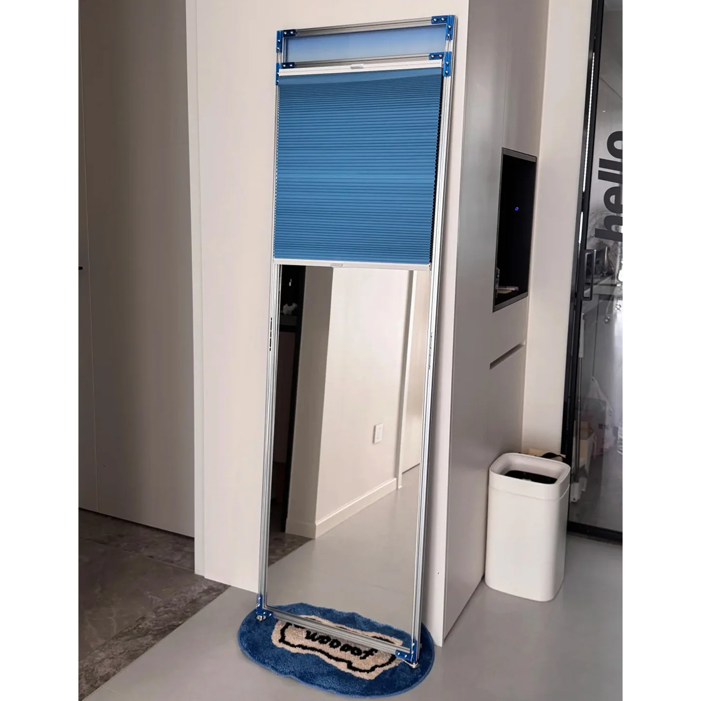 YJQ dopamine full body mirror aluminum profile frame floor mirror against the wall high-end metal full-length mirror