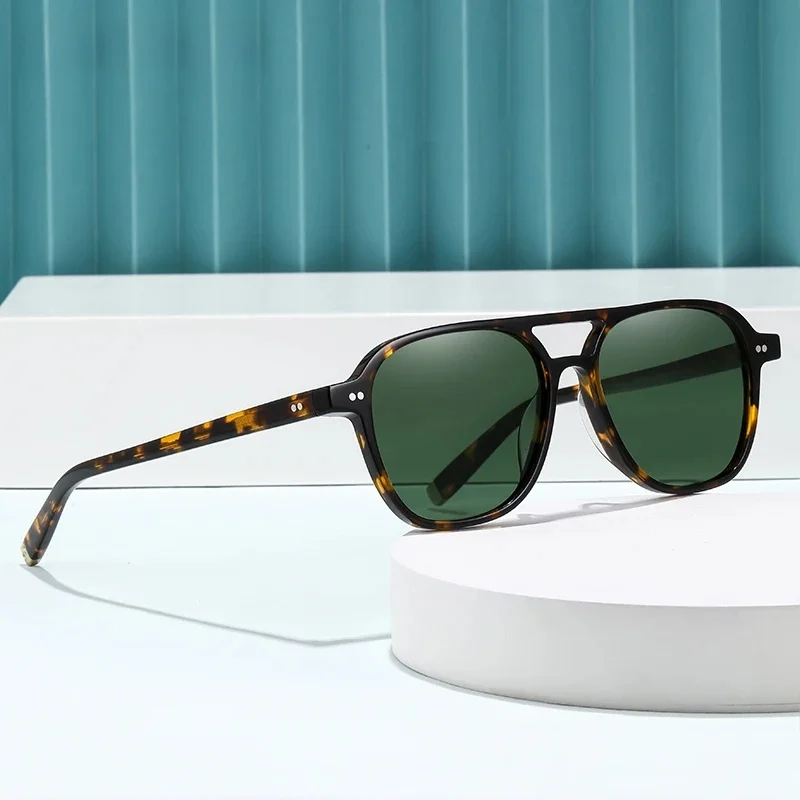 ultra-light TR90 material Polarized sunglasses Double nose Bridges sunglasses for men and women outdoor driving glasses