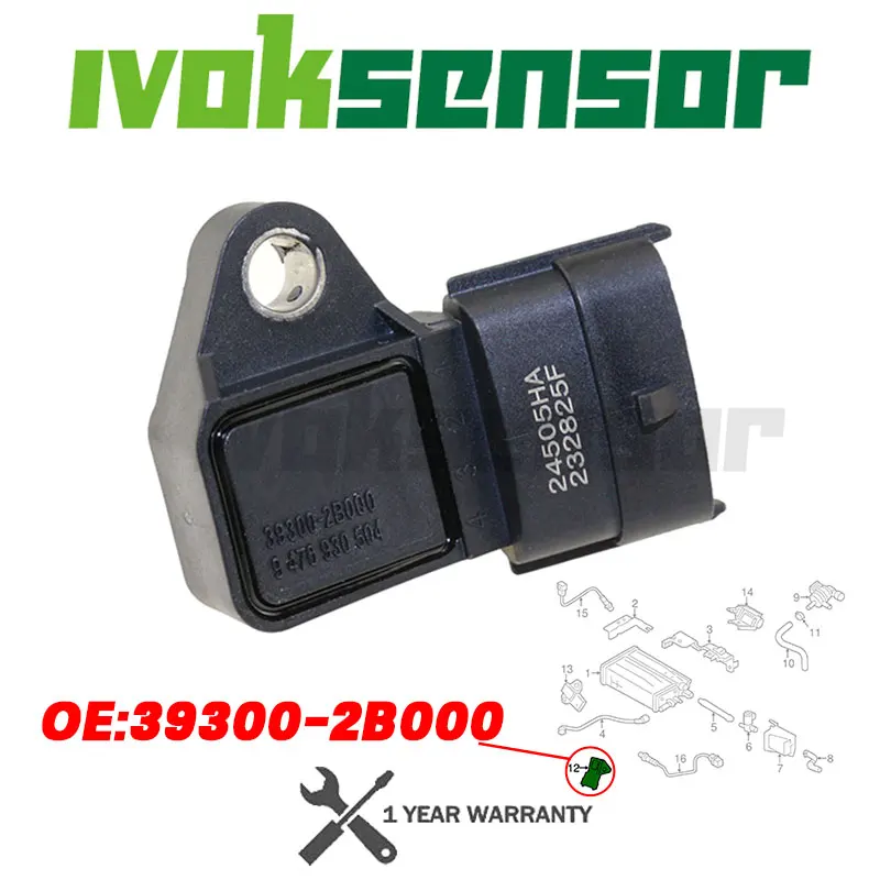 

Датчик давления впускного воздуха в коллекторе для Hyu-ndai Accent-для KI-A Sorento-Sportage Forte-Koup Optima-Rondo 39300-2B000