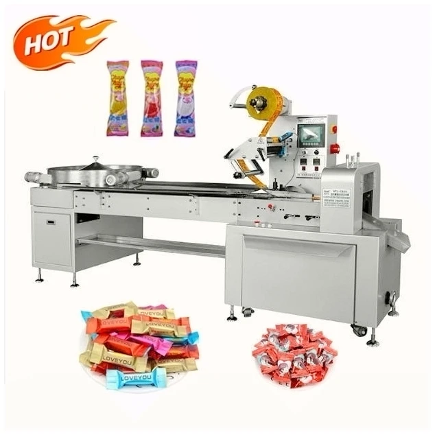 Máquina Horizontal de alta velocidad de piruleta de caramelo de leche de caramelo duro para llenar bolsa/bolsa/caja de embalaje Motor de plástico de papel de comida
