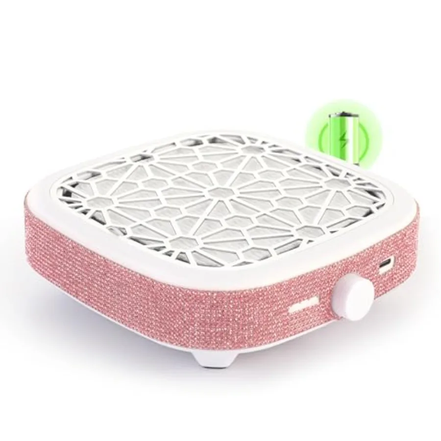 

Компактный перезаряжаемый пылесборник для ногтей, для акрила, гель-лака, маникюра и педикюра, 6000 об/мин, беспроводной вентилятор-пылесос, розовый, мощный.