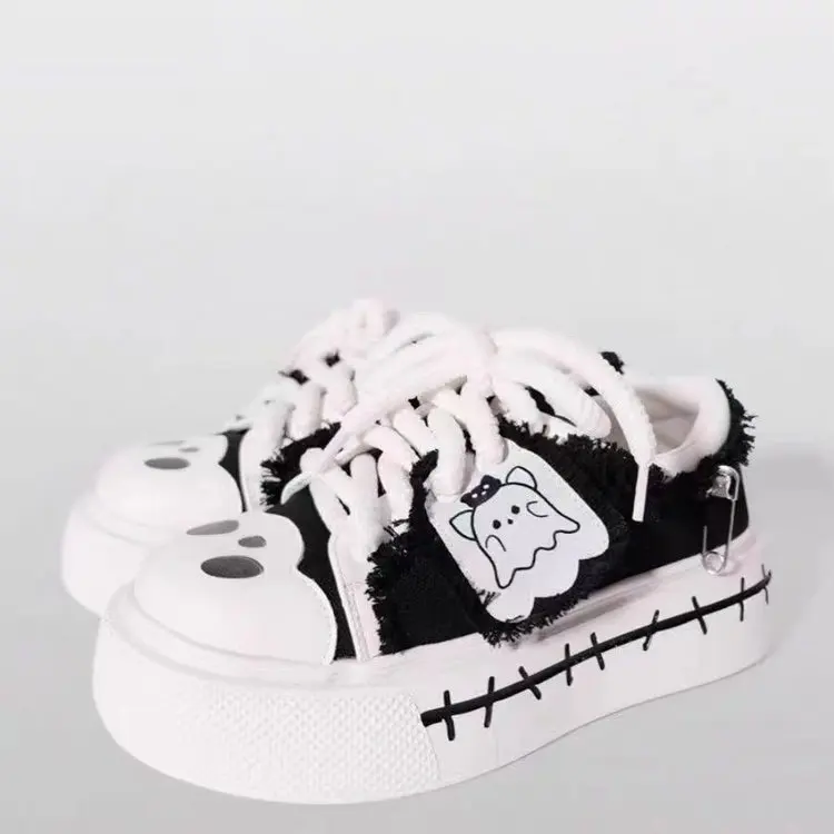 

GURURU Original Ghost Flag Thi Bot Canvas oes Универсальная низкая верхняя резиновая подошва Повседневная спортивная oes для женщин