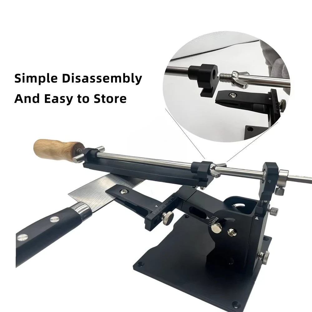 High Precision Knife Sharpening System 3 Stone Flip Kit Adjustable Angle & Chef's Knife/Hunting Blade Knife Clip