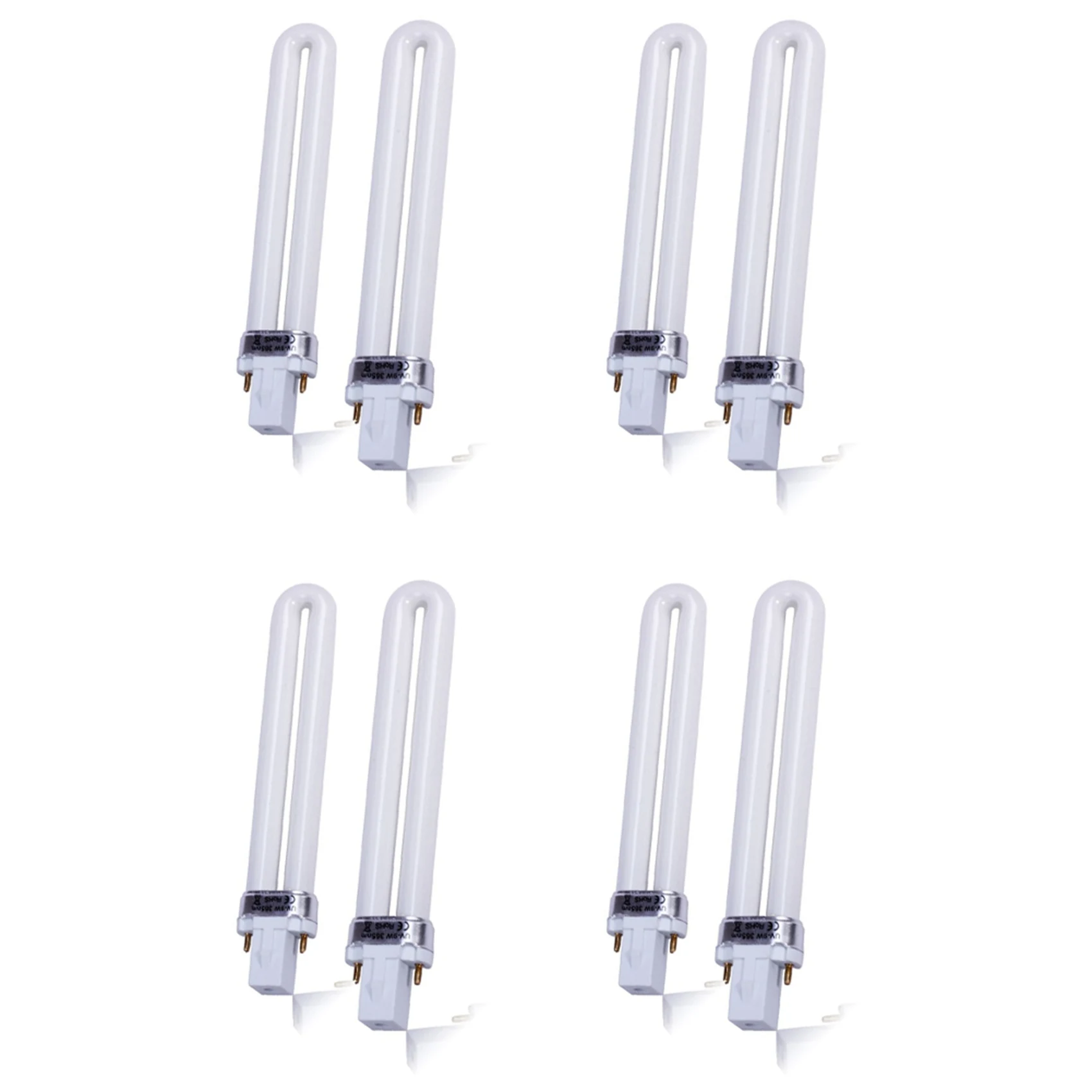 

ABZA-New Professional Electronic 8Pcs 365Nm 9W Nail Dryer UV Lamp Light Bulb Tube Replacement Art Nail Polish Manicure
