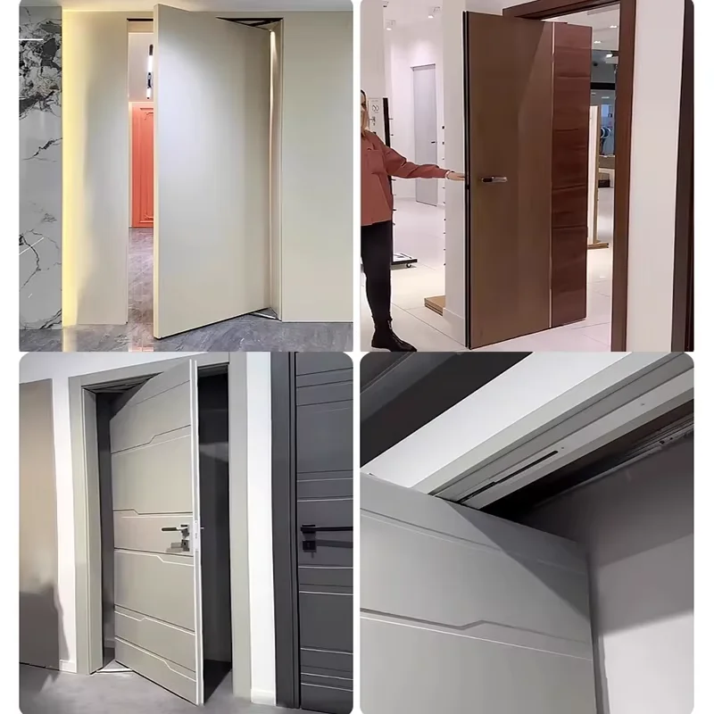 Free Rotation Folding Magic Door Double-Open Push-Pull Slide Rail Revolving Door Heaven And Earth Shaft Hanging Pulley