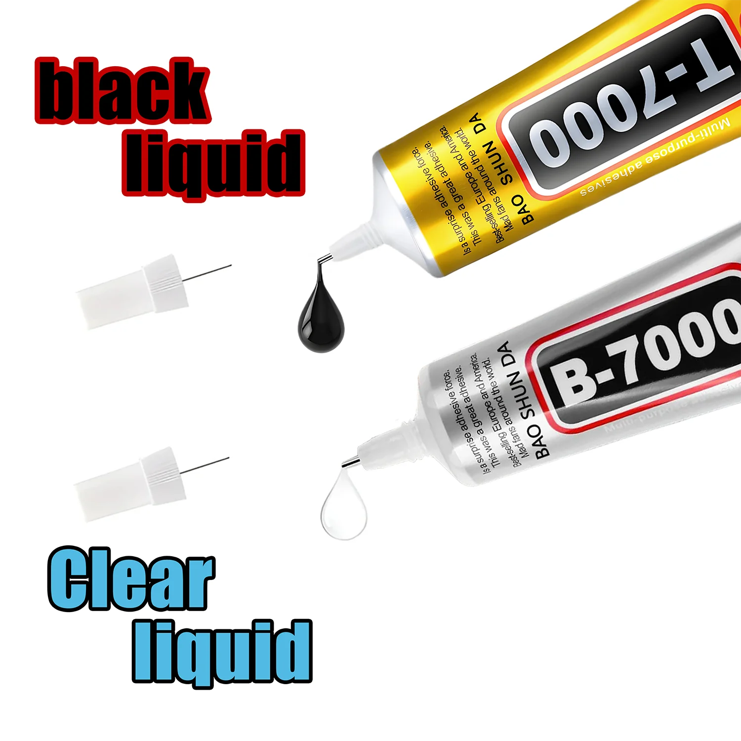 B-7000 لاصق شفاف لإصلاح الهواتف الذكية لاصق عالمي للزجاج والبلاستيك لاصق T7000 لإصلاح إطار البطارية والزجاج مع أداة تطبيق دقيقة لاصق 15/25/50/110 مل.