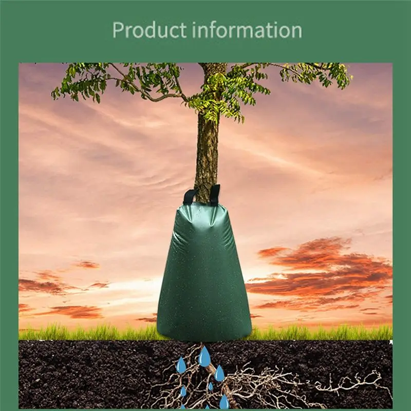 PZHI Tree Watering Bag, 20 Gallon Slow Release Drip Irrigation Bag, PVC Green, for Planted Established Trees, 1 Pack