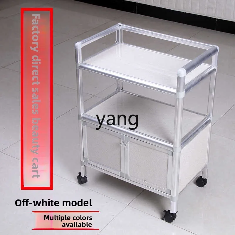

tgf Beauty Trolley with Cabinet Storage Rack Mobile with Wheels Beauty Salon Small Tool Cart