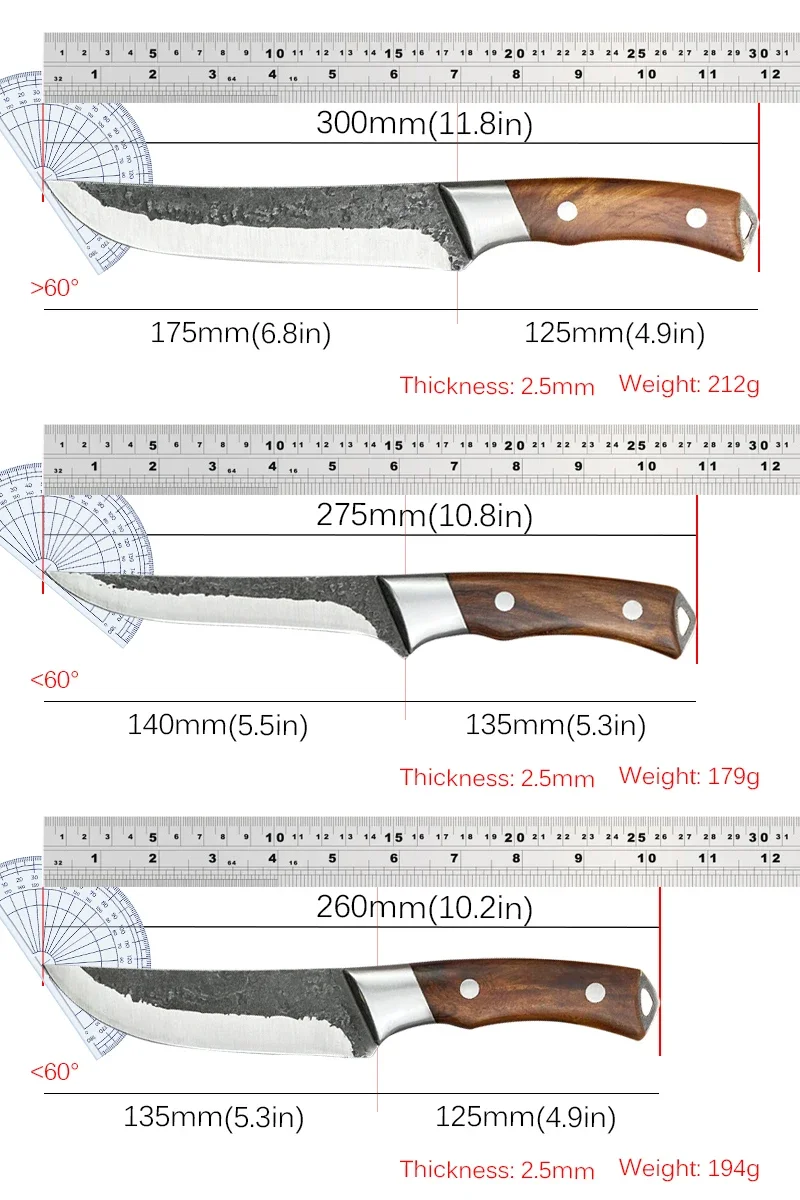 Couteau à désosser pour bovins et moutons, acier inoxydable, opaque, tranchant, abattage, ménage, viande, légumes, fruits