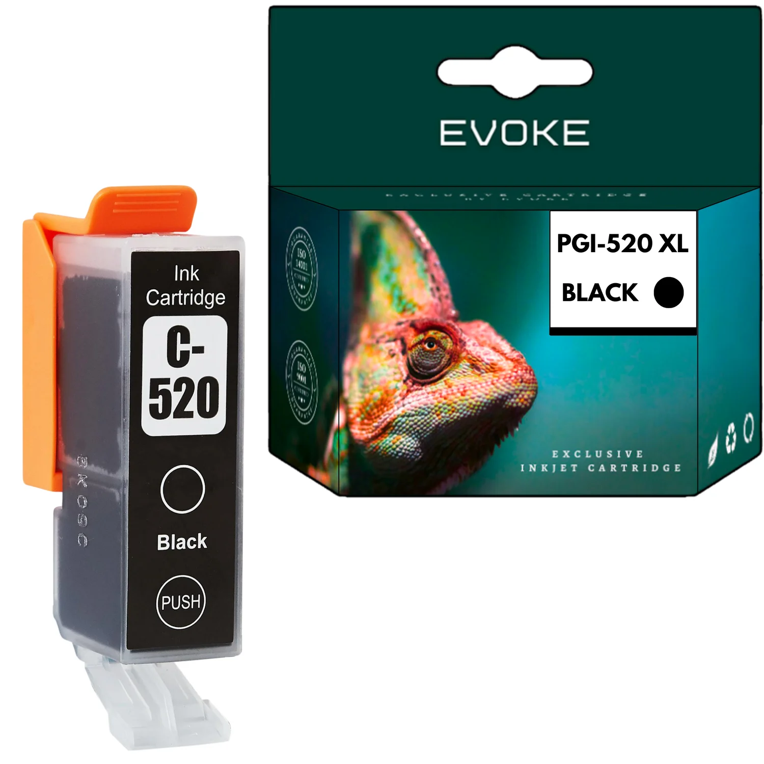 Evoke Compatibele Inkt voor Canon Pgi-520Bk Pgi520Bk 2932B001 Zwart 21 ml 380 Pagina's Pixma Ip3600 Ip4600 Ip4700 Mp540 Mp550 Mp560 Mp620 Mp640