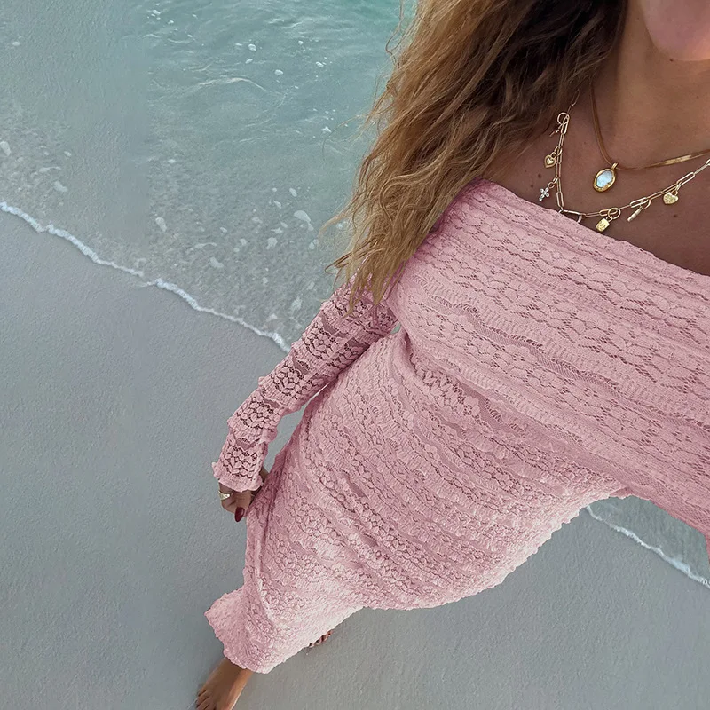 

New summer 2026 one-word shoulder dress French fishtail dress tight