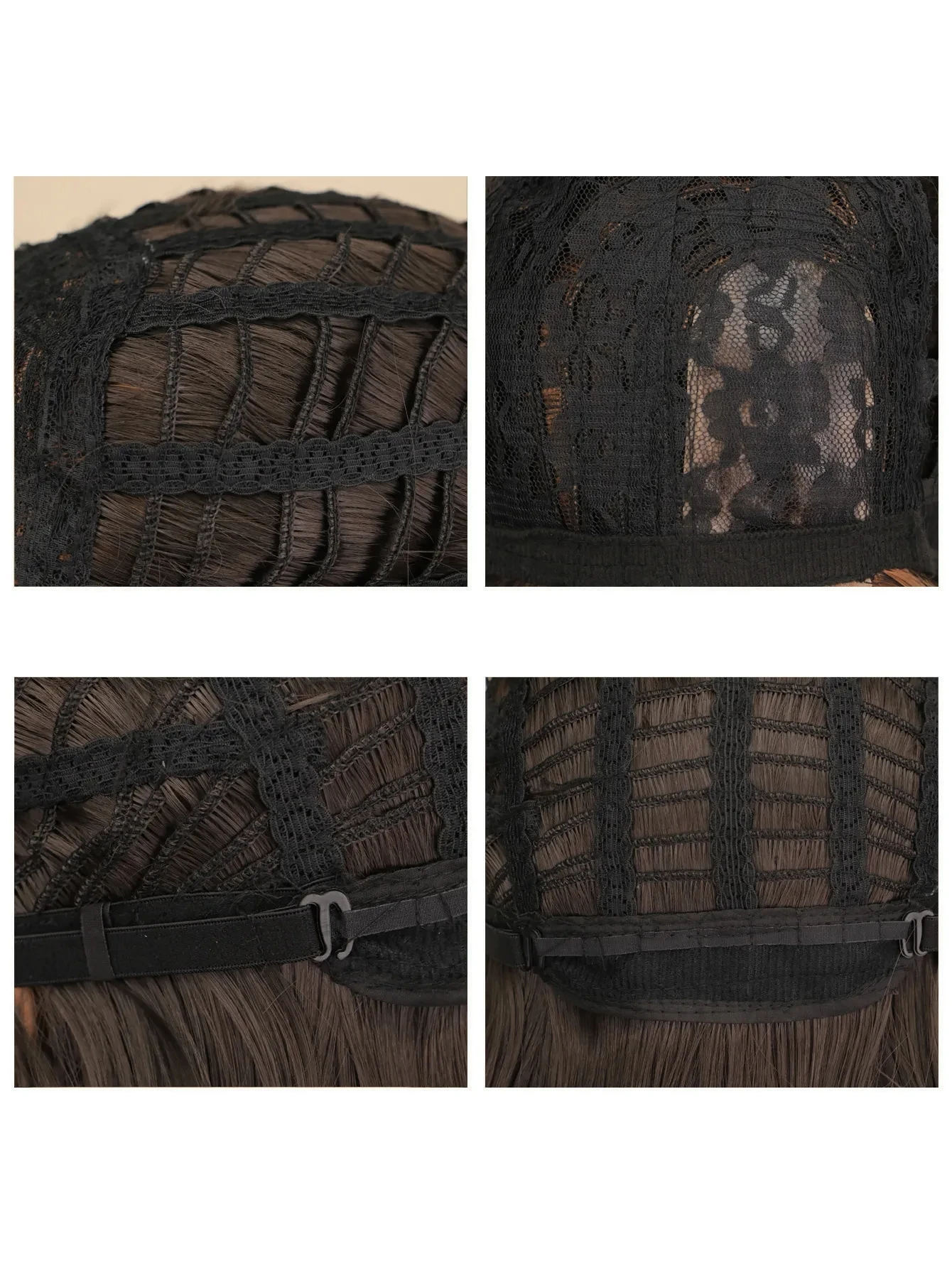 合成ストレートボブウィッグ女性用、ナチュラル、ミディアム丈、ブラウン、フルウィッグ、ブロンド、デイリーウェア