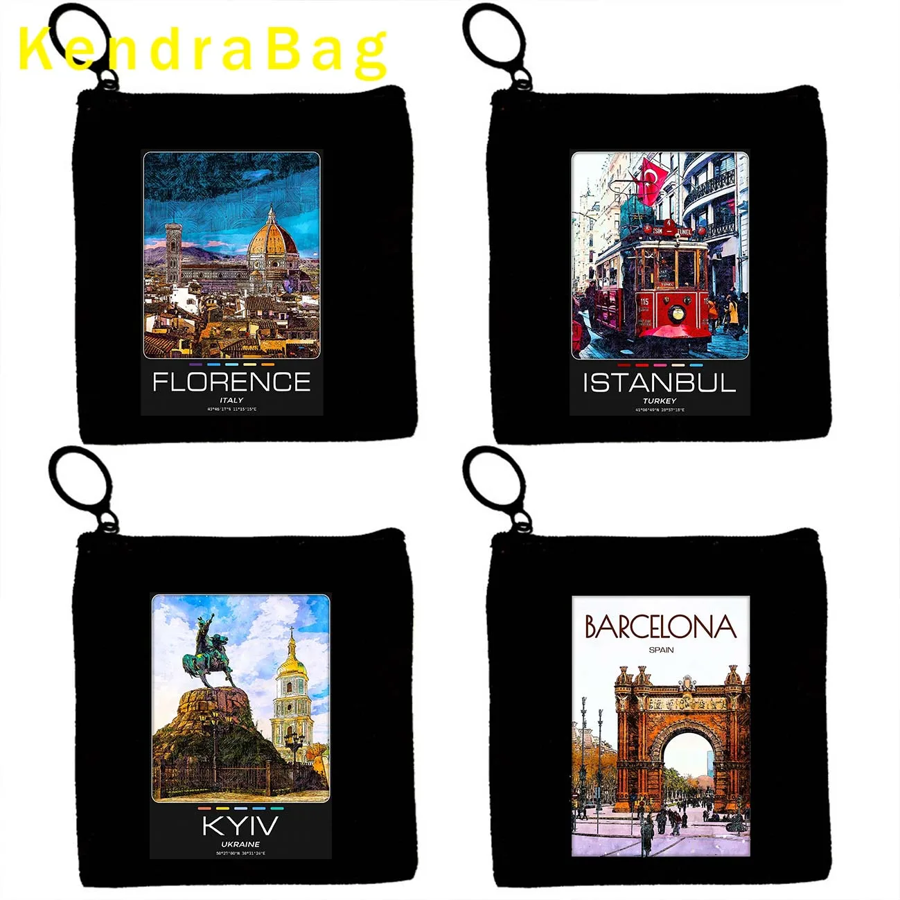 

Amsterdam Barcelona Lisbon Kyiv Cairo Istanbul Key Coin Purse Madrid Athens Oslo Dublin Boston Chicago Canvas Bags Pouch Wallets