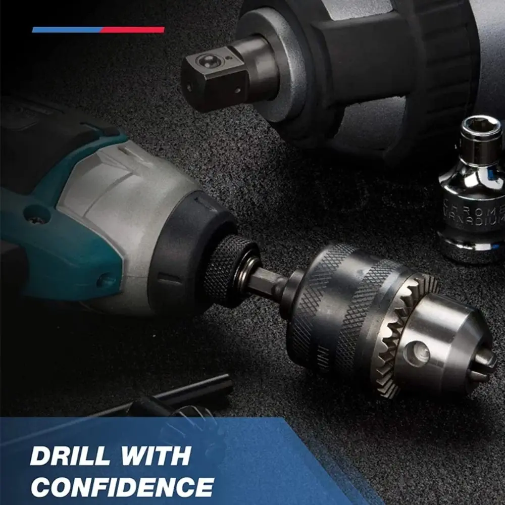 

1Set 1.5-13mm Drill Chuck 1/2-20UNF with Chuck Key Mount Impact Driver Bits Square Adapter Hex Shank/SDS-Plus