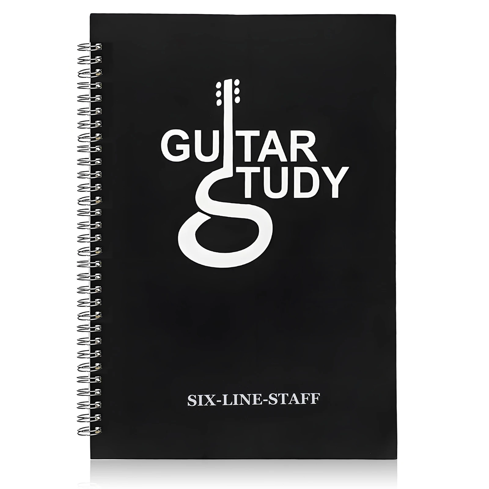 

Guitar Sheet Music Book Six Notebook PP Waterproof Cover Coil Design Lightweight Portable for Bass