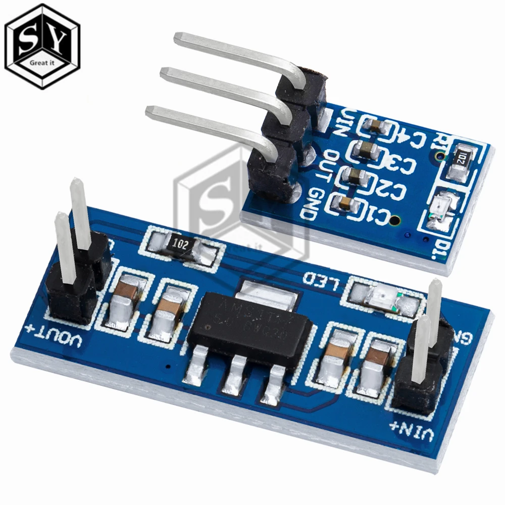 1PCS /5PCS  High Quality 5V to 3.3V For DC-DC Step-Down Power Supply Buck Module AMS1117 AMS1117-3.3 LDO 800MA