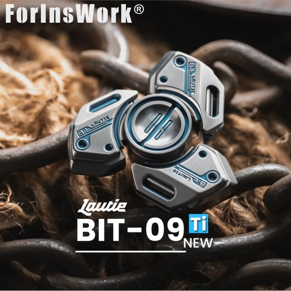 LAUTIE Bit09 Titanium Blue Fidget Spinner Mechanical Style Stress Release Toy Unlimited Office Desk Gadgets