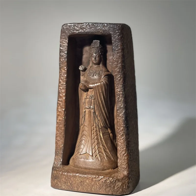 

Ancient style Virgin Mary Mazu Sea Goddess statue Zen ornaments home decoration office study desk worship portable