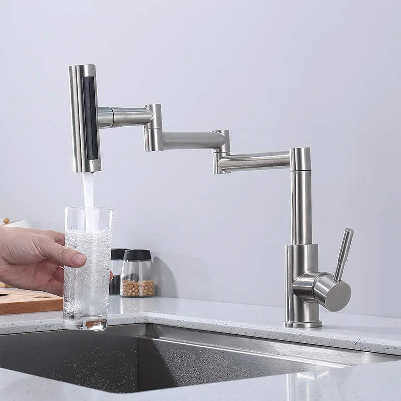 Modern, folding, kitchen, faucet, single hole, hot and cold, balcony, universal, vegetable basin