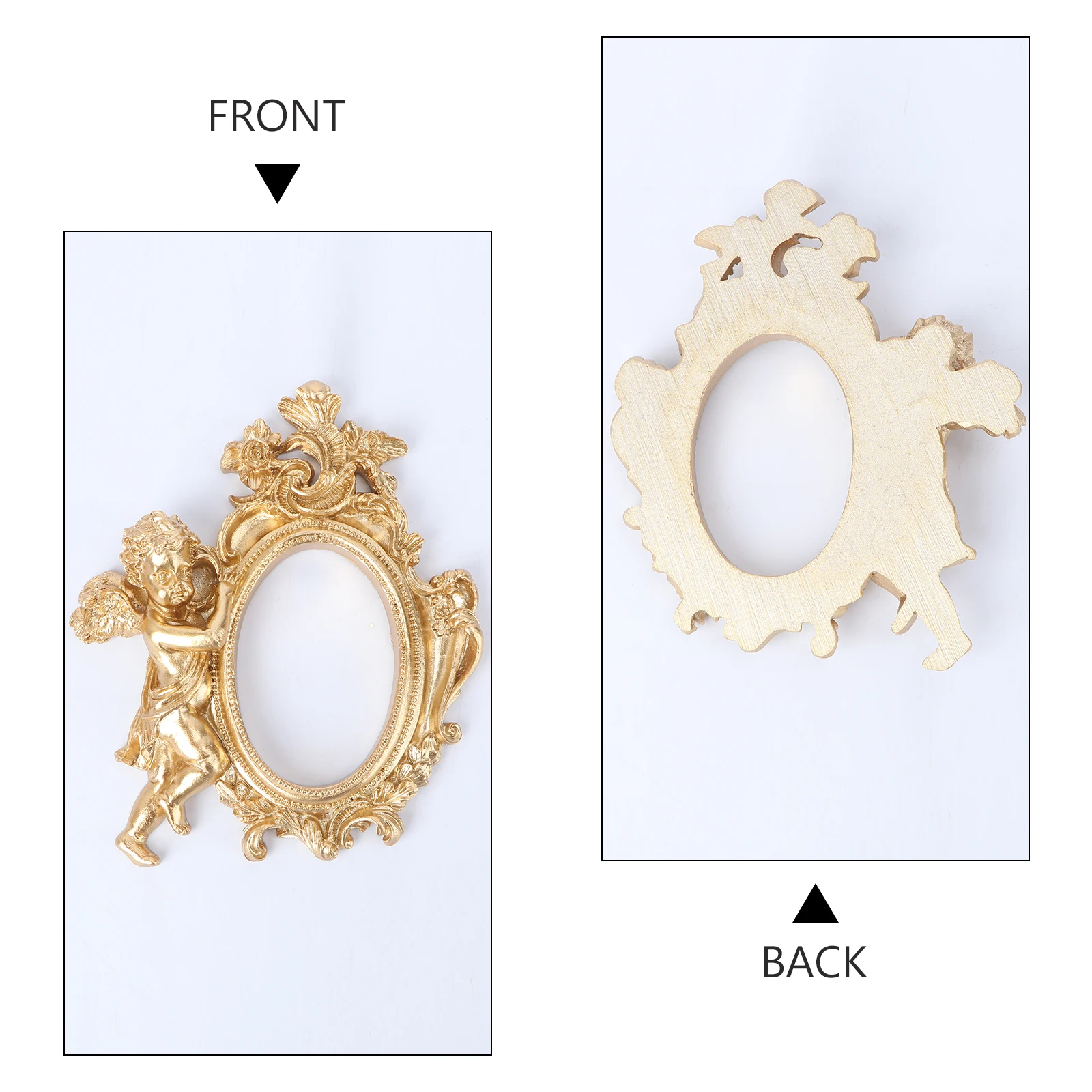 

1pc Golden Retro Photo Frame Resin Creative Vintage Household Photography Prop Delicate Background Decorative Frame Home