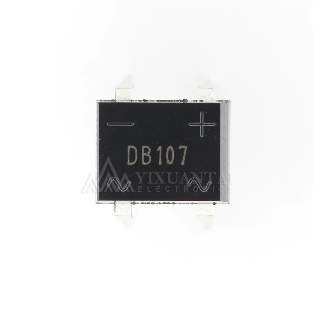 10pcs DB107 rectifier bridge stack 1A 1000V straight plug DIP-4 single-phase rectifier bridge stack 10