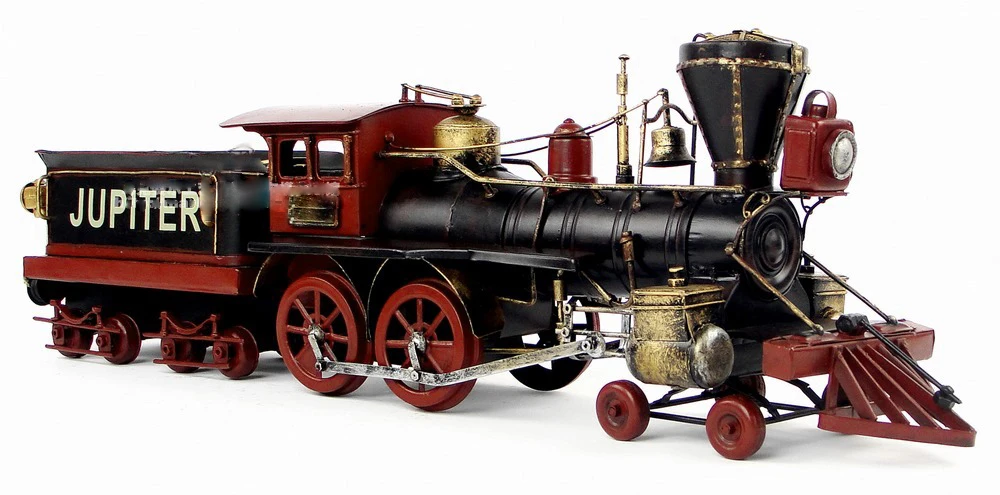 High quality handmade antique iron steam train decorations American Zeus steam locomotive model 1880 gift