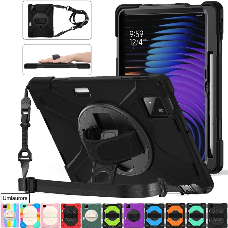 

For Xiaomi Mi Pad7 11.2 Pad 5 6 11" 6S Pro 12.4" 7S Pro 12.5 inch Shockproof Rugged Tablet Case Stand Hand Shoulder Strap Funda