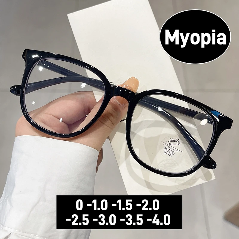 Trendy Fashion Women Minus Sight Glasses High Definition Short Sight Eyewear Vintage Round Frame Optical Spetacle Eyeglasses