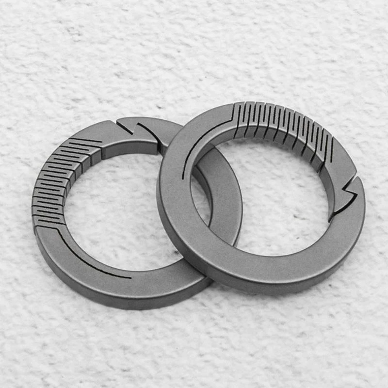 

3Pcs Titaniums Carabiner Keyring Round Keychains Carabiner Clip Spring Keyring