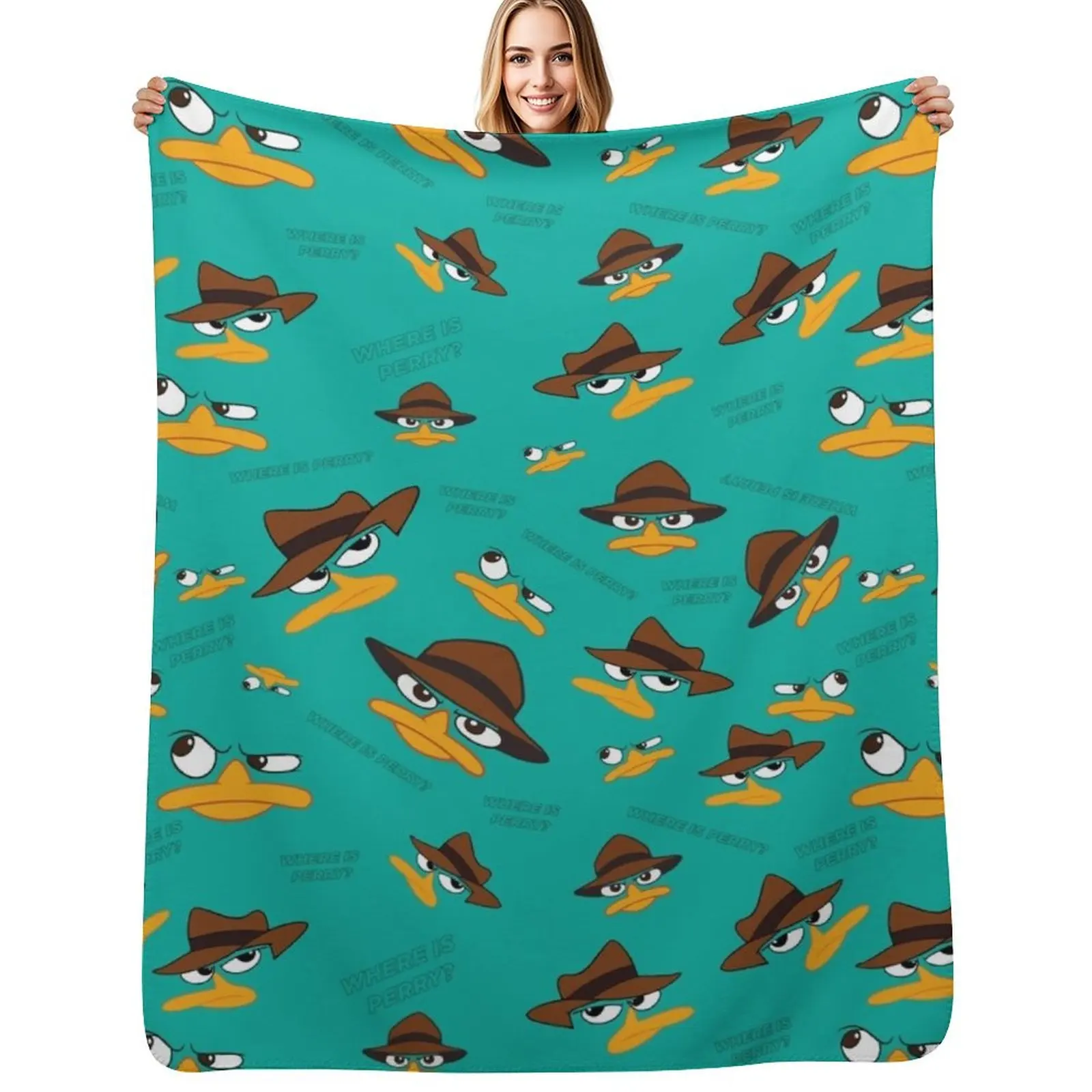 

Perry The Platypus Throw Blanket Ultra Soft Flannel Fleece Blanket for All Seasons