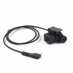 Tactische Headset Adapter Ptt Voor Quansheng UV-K5 Baofeng Kenwood Hy Tty Uv5r Uv5re Uv5ra Bf 888S Zwart Bruin