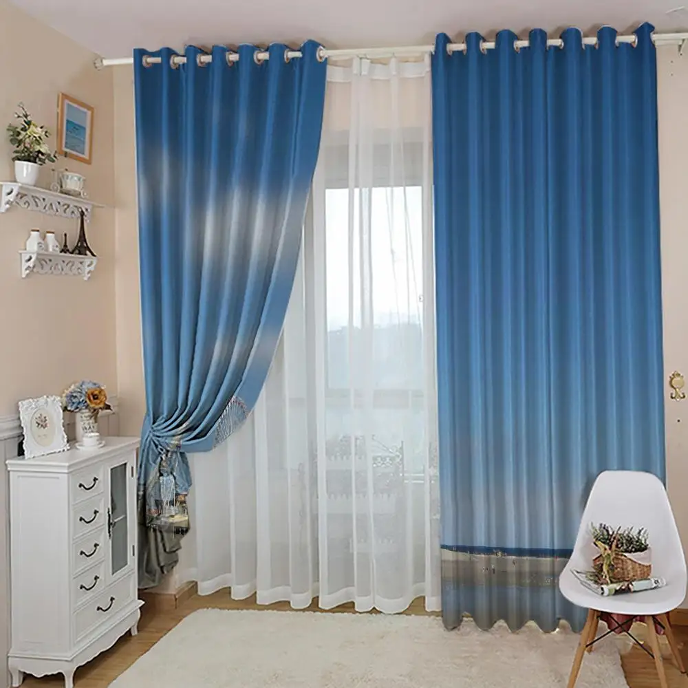 Beautiful Photo Fashion Customized 3D Curtains blue sky curtains nature scenery Decoration curtains