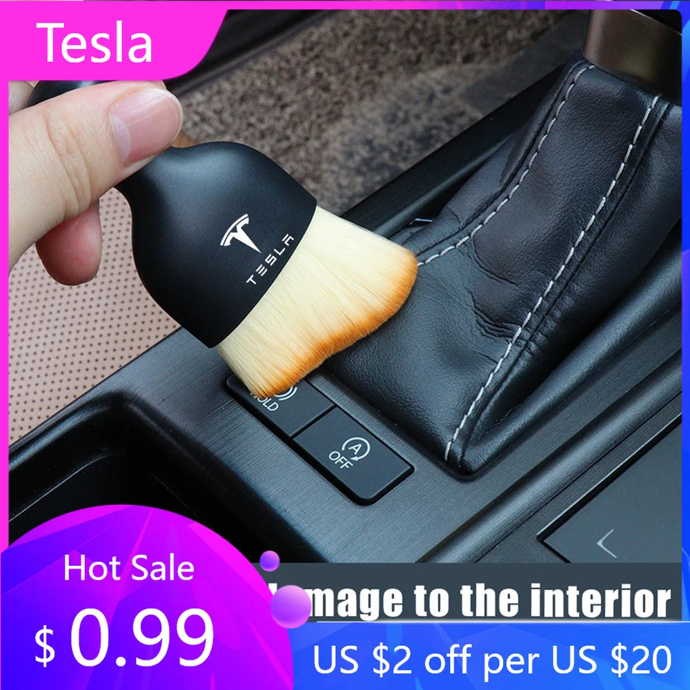 2025 Новая щетка для очистки автомобильных вентиляционных отверстий Tesla, инструмент для удаления пыли, аксессуары для Tesla Model 3 Model S Model X Mod
