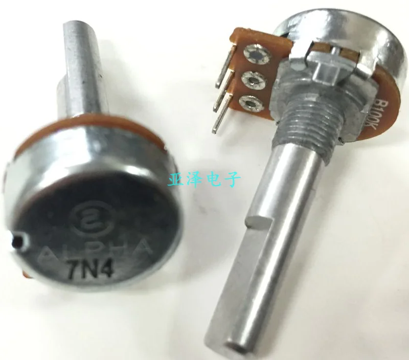 Taiwan ALPHA 16 type single link potentiometer 3 pin B100K half axis length 30MM inner bending pin position